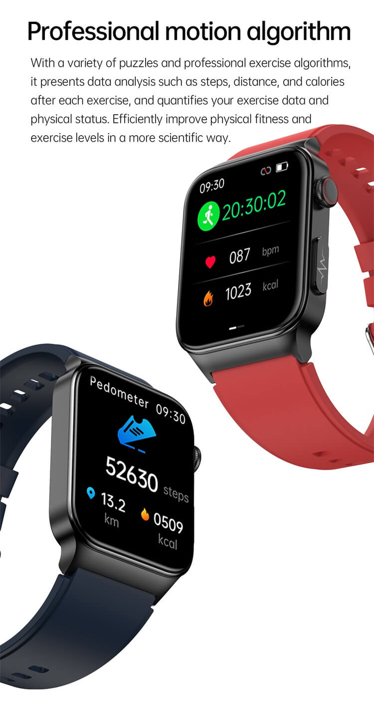 E500 Kan Basıncı Kan Oksijen Kan Şekeri EKG Smartwatch Özel Logo 1.83 Ekran Sağlık Takibi Akıllı Saat-Shenzhen Shengye Technology Co.,Ltd