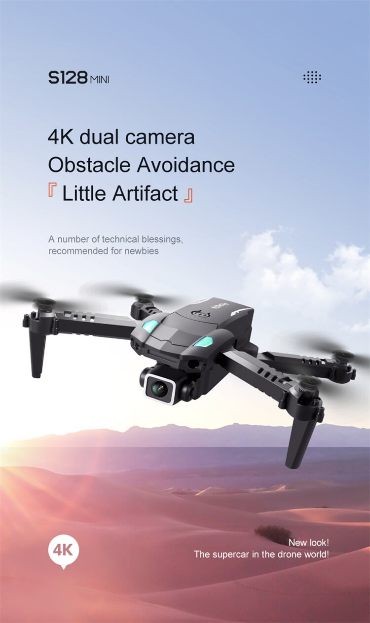 S128 Mini Drone Portatile 10 Minuti Tempo di Volo 4K Doppia Fotocamera Una Chiave Evitamento Ostacoli Decollo Atterraggio Wifi RC Drone-Shenzhen Shengye Technology Co.,Ltd