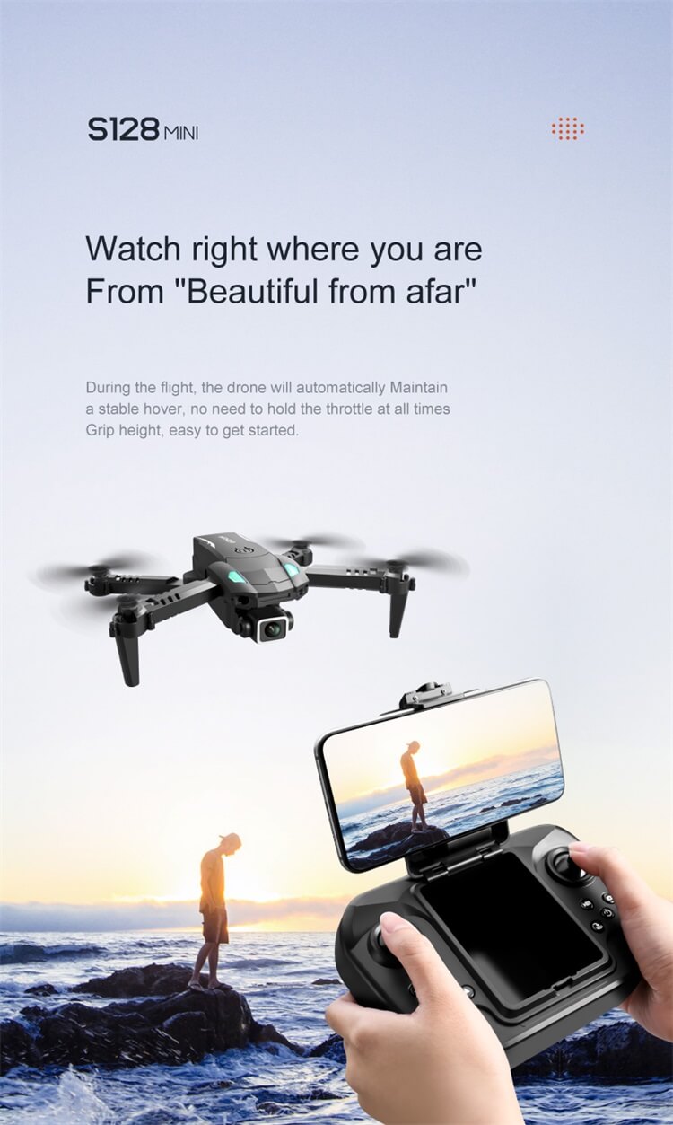 S128 Mini Drone Portátil 10 Minutos Tempo de Vôo 4K Câmera Dupla Uma Chave para Evitar Obstáculos Decolar Pouso Wifi RC Drone-Shenzhen Shengye Technology Co., Ltd