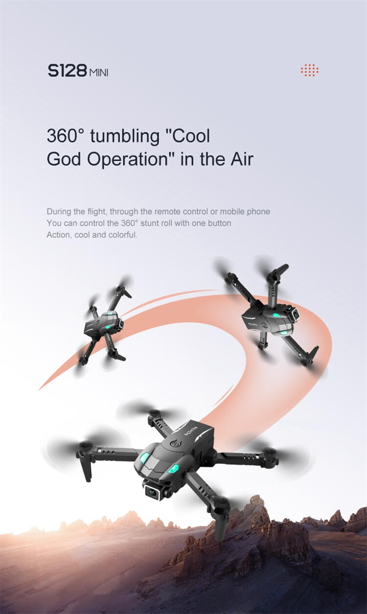 S128 Mini Drone Portatile 10 Minuti Tempo di Volo 4K Doppia Fotocamera Una Chiave Evitamento Ostacoli Decollo Atterraggio Wifi RC Drone-Shenzhen Shengye Technology Co.,Ltd