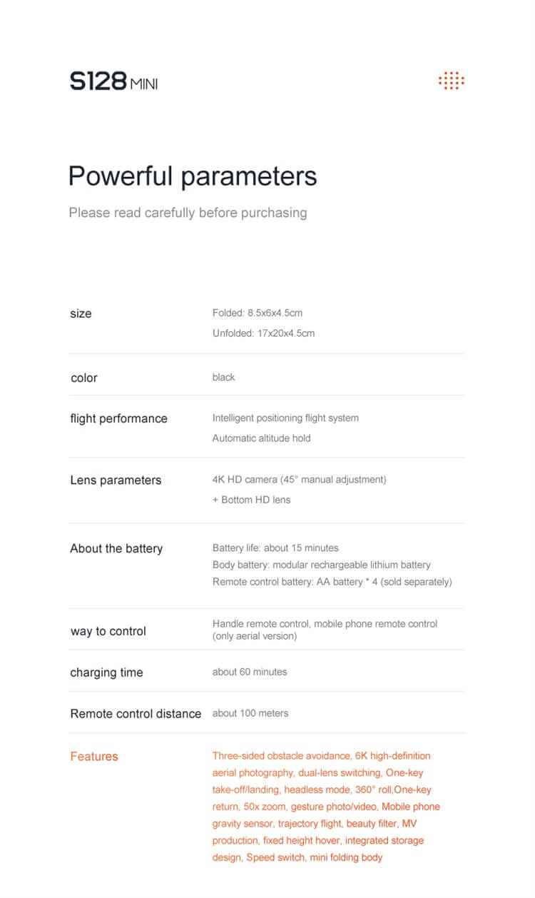 S128 ミニドローン ポータブル 10 分の飛行時間 4K デュアルカメラ ワンキー障害物回避離陸着陸 Wifi RC ドローン-Shenzhen Shengye Technology Co.,Ltd