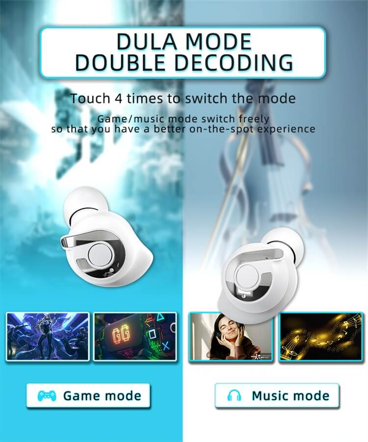 E89 Switch Game Mode Music Mode Transparent Case BT Earbuds TWS Wireless Earphone-Shenzhen Shengye Technology Co.,Ltd