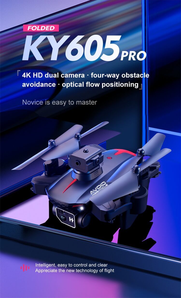 KY605 RC Control 15 Minutes Long Battery Life Distance Delivery Range Wifi Four Rotor UAV Dual HD Camera 4K Drone-Shenzhen Shengye Technology Co.,Ltd