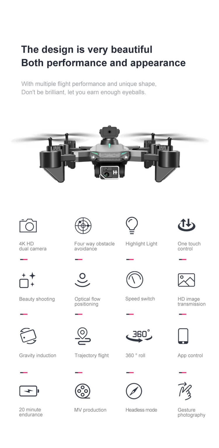 KY605 RC ควบคุม 15 นาทีอายุการใช้งานแบตเตอรี่ระยะทางการจัดส่งช่วง Wifi สี่โรเตอร์ UAV Dual HD กล้อง 4K Drone-Shenzhen Shengye Technology Co.,Ltd