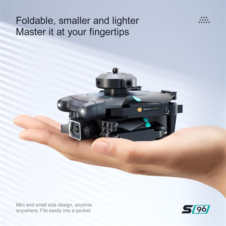 S96 Mini Drone Dobra Portátil 4K Câmera Dupla 10 Minutos Tempo de Vôo Luz Controle Remoto Armazenamento Integrado Wifi RC Drone-Shenzhen Shengye Technology Co., Ltd