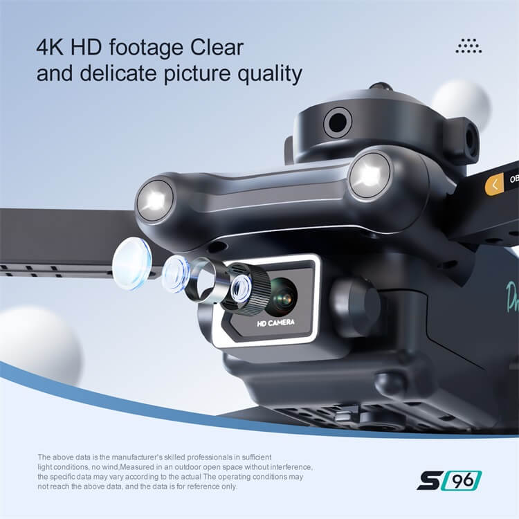 S96 Mini Drone Dobra Portátil 4K Câmera Dupla 10 Minutos Tempo de Vôo Luz Controle Remoto Armazenamento Integrado Wifi RC Drone-Shenzhen Shengye Technology Co., Ltd