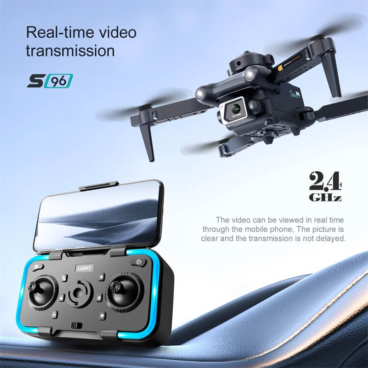 S96 Mini Drone Dobra Portátil 4K Câmera Dupla 10 Minutos Tempo de Vôo Luz Controle Remoto Armazenamento Integrado Wifi RC Drone-Shenzhen Shengye Technology Co., Ltd