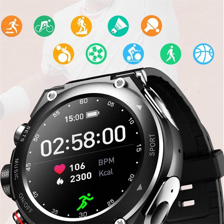 T92 Smartwatch mit Ohrhörern, Bluetooth-Headset, Smartwatch mit Lautsprecher, Tracker, Musik, Herzfrequenzmesser, Sportuhr – Shenzhen Shengye Technology Co., Ltd