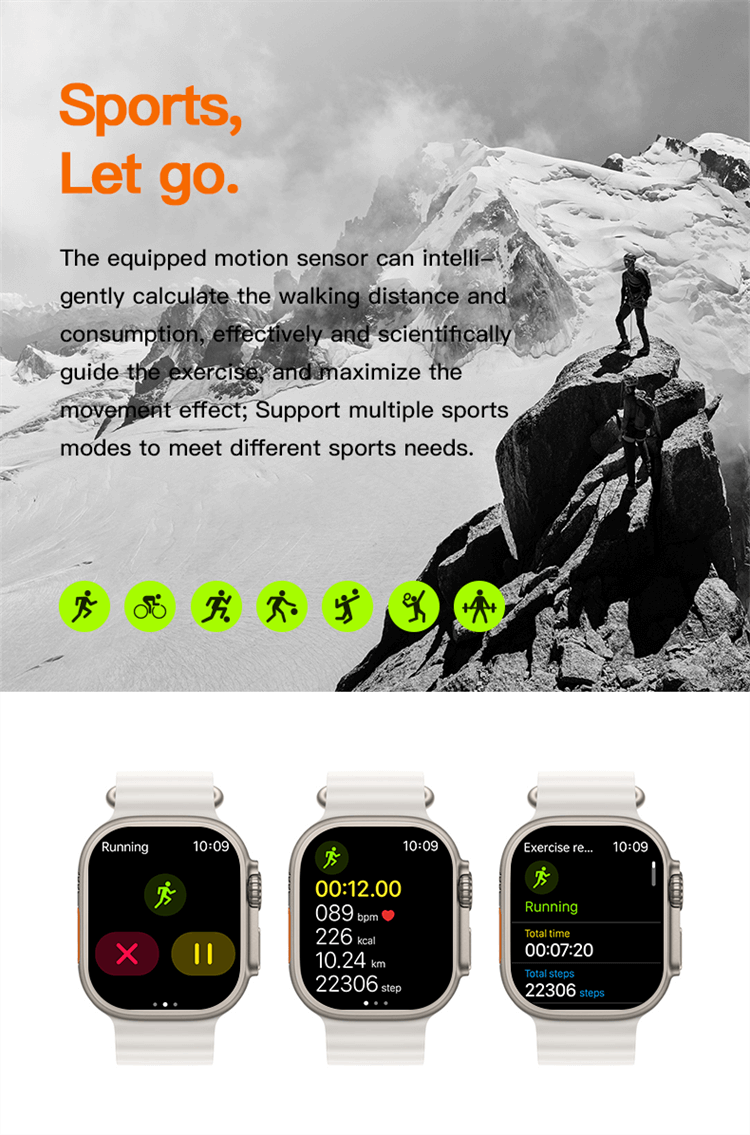 T800 Ultra Smart Watch Series 8 شاشة عرض كاملة كبيرة ووقت استعداد طويل وشحن سريع-Shenzhen Shengye Technology Co.,Ltd