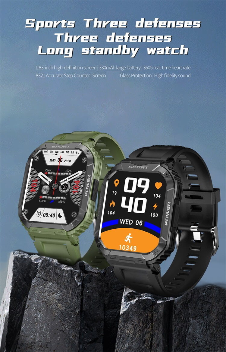 V50 Pantalla de alta definición de 1,83 pulgadas Deporte Tres defensas 330 mAh Batería grande Reloj inteligente de larga espera-Shenzhen Shengye Technology Co.,Ltd