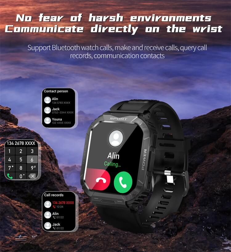 V50 Pantalla de alta definición de 1,83 pulgadas Deporte Tres defensas 330 mAh Batería grande Reloj inteligente de larga espera-Shenzhen Shengye Technology Co.,Ltd