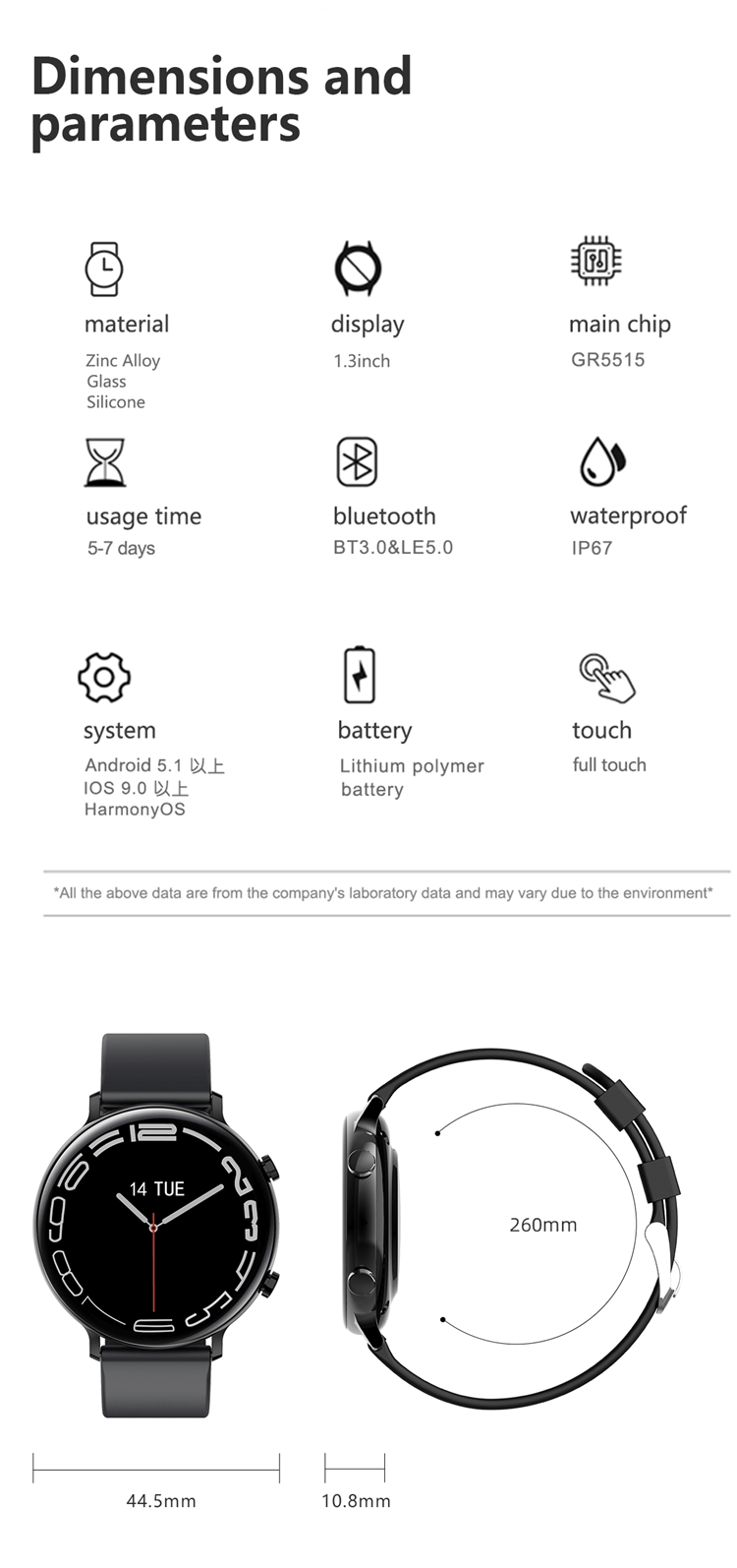 GW33S HD BT Llamadas Mensaje Notificación Teléfono Smartwatch Android Smart Watch-Shenzhen Shengye Technology Co.,Ltd