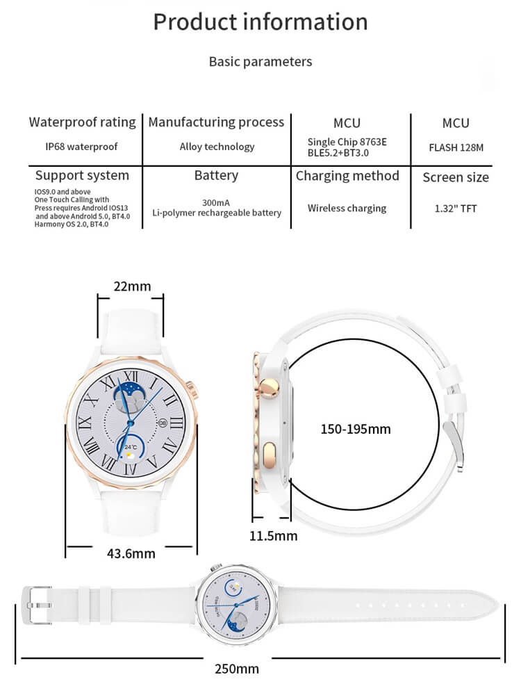 Lc304 feminino ip68 à prova dip68 água ai assistente de voz telefone android tela redonda relógio inteligente-shenzhen shengye technology co., ltd