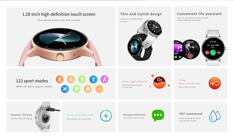 ZL50 Dünnes, stilvolles Design, 1,28-Zoll-Touchscreen, jugendliche Vitalität, IP67, wasserdicht, Android-Smartwatch – Shenzhen Shengye Technology Co., Ltd