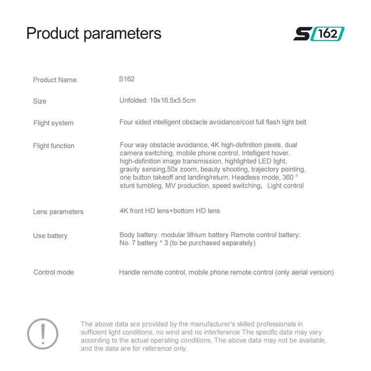 S162 एलईडी कूल नाइट फ्लाइट 10 मिनट बैटरी लाइफ 4K एचडी डुअल कैमरा लेंस स्विचिंग ब्रॉडर विजन लाइट रिमोट कंट्रोल ड्रोन-शेन्ज़ेन शेंगये टेक्नोलॉजी कं, लिमिटेड