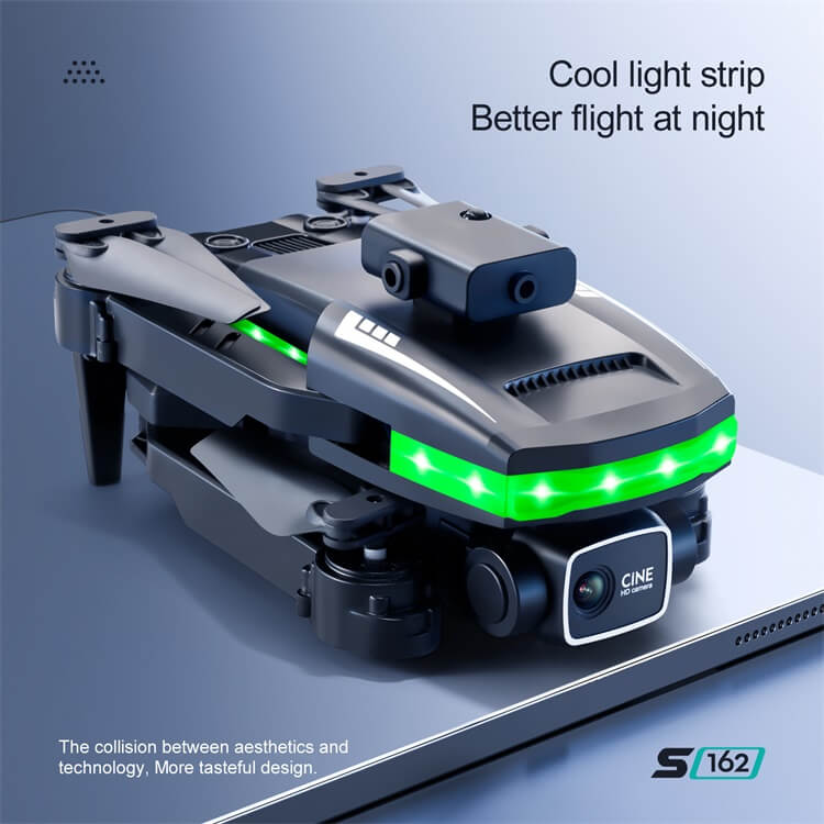 S162 LED Cool Night Flight 10 minuti di durata della batteria 4K HD Dual Camera Lens Commutazione Visione più ampia Luce Telecomando Drone-Shenzhen Shengye Technology Co.,Ltd