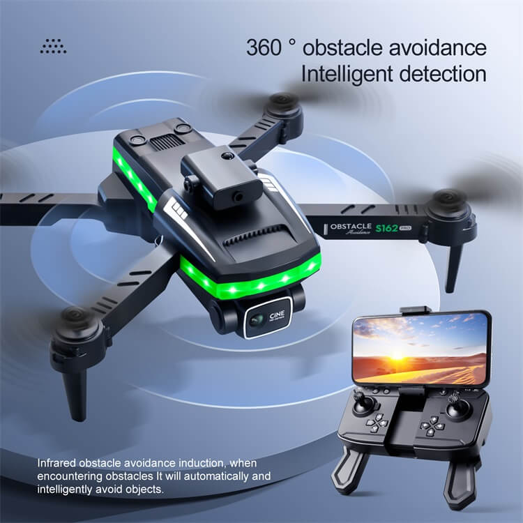 S162 LED Cool Night Flight 10 minuti di durata della batteria 4K HD Dual Camera Lens Commutazione Visione più ampia Luce Telecomando Drone-Shenzhen Shengye Technology Co.,Ltd