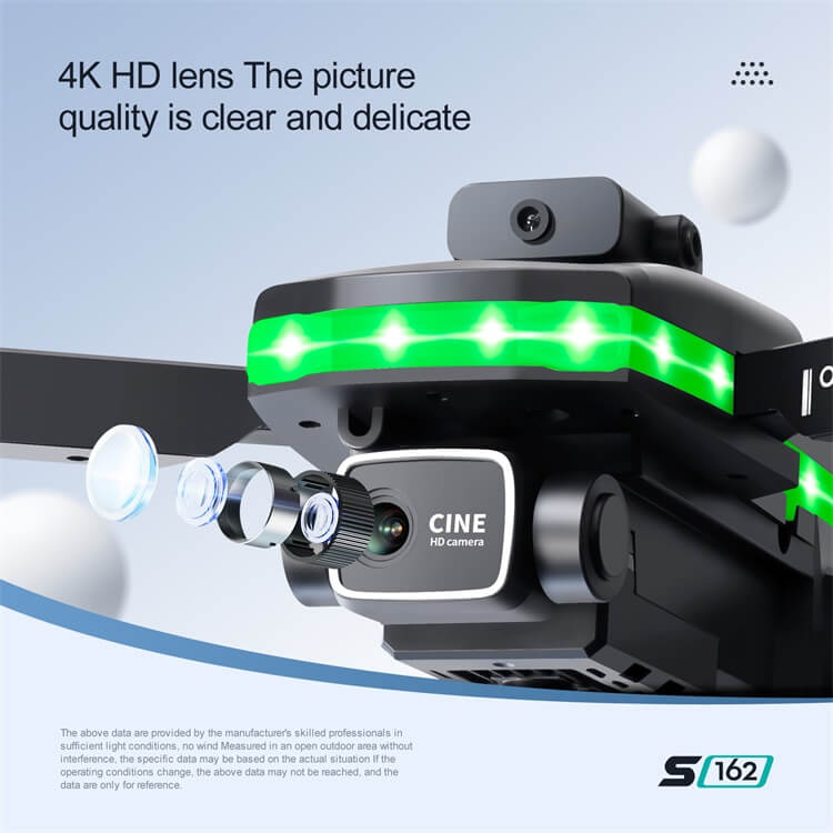 S162 LED Cool Night Flight 10 minuti di durata della batteria 4K HD Dual Camera Lens Commutazione Visione più ampia Luce Telecomando Drone-Shenzhen Shengye Technology Co.,Ltd