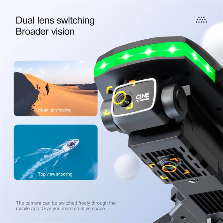 S162 LED Cool Night Flight 10 minuti di durata della batteria 4K HD Dual Camera Lens Commutazione Visione più ampia Luce Telecomando Drone-Shenzhen Shengye Technology Co.,Ltd