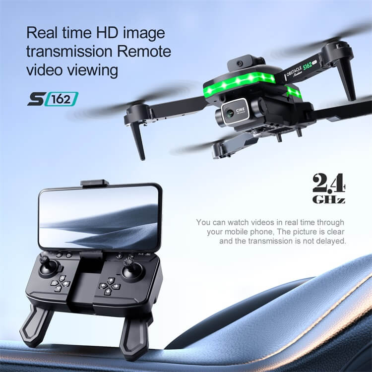 S162 LED Cool Night Flight 10 Minutes Battery Life 4K HD Dual Camera Lens Switching Broader Vision Light Remote Control Drone-Shenzhen Shengye Technology Co.,Ltd