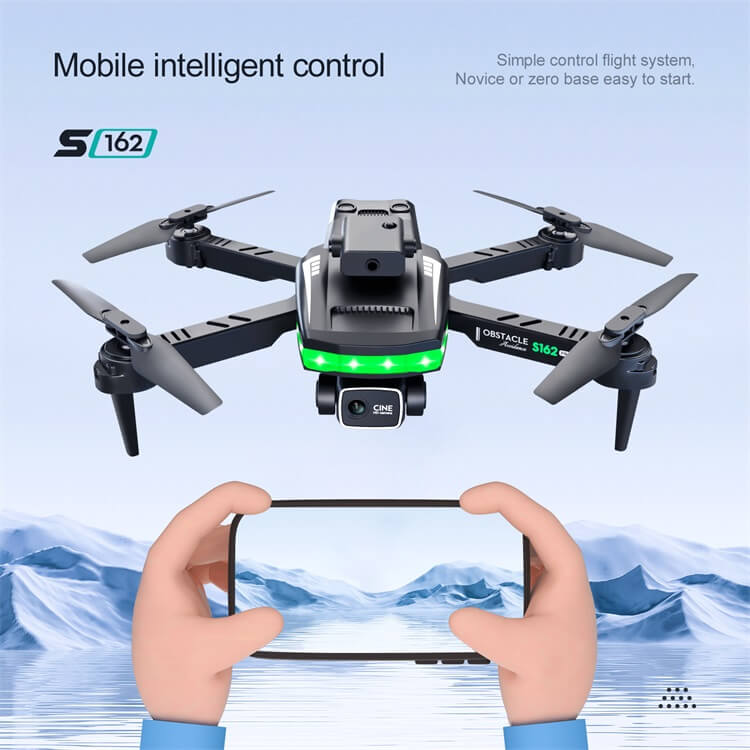 S162 LED Cool Night Flight 10 minuti di durata della batteria 4K HD Dual Camera Lens Commutazione Visione più ampia Luce Telecomando Drone-Shenzhen Shengye Technology Co.,Ltd