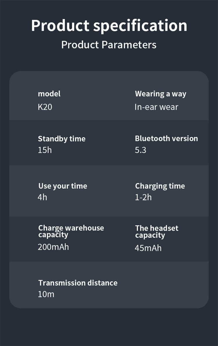 Auricolare K20 TWS Auricolari wireless Gaming 5.3 BT Cuffie intrauricolari-Shenzhen Shengye Technology Co., Ltd