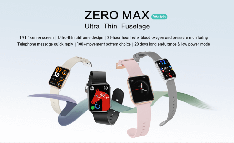 Zero Max 1.91 Inch Ultra Thin Light Bright Smartwatch Android 20 Days Battery Life Men Women Smart Watch-Shenzhen Shengye Technology Co.,Ltd