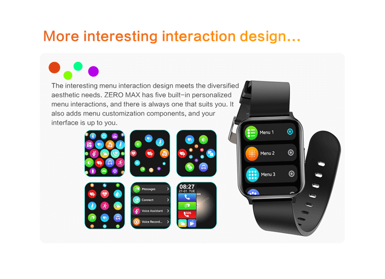 Zero Max 1.91 Inch Ultra Thin Light Bright Smartwatch Android 20 Days Battery Life Men Women Smart Watch-Shenzhen Shengye Technology Co.,Ltd