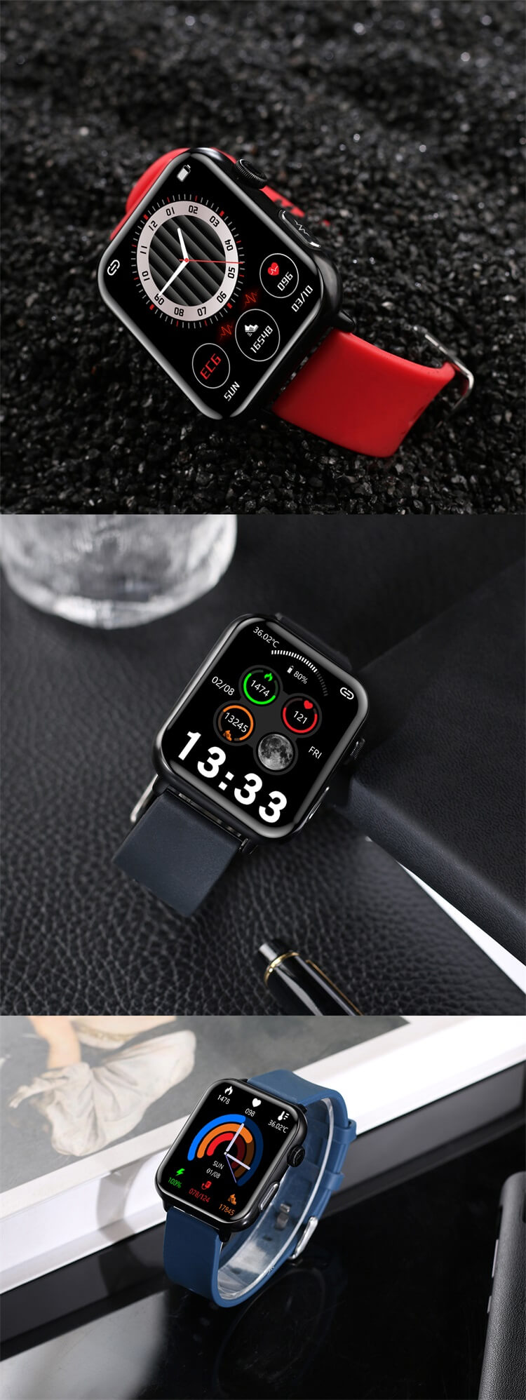 E200 ECG الصحة الذكية Smartwatch مراقب نسبة الجلوكوز في الدم Android Smart Watch-Shenzhen Shengye Technology Co.,Ltd