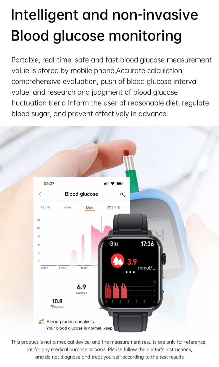 E200 EKG egészségügyi intelligens okosóra Vércukorszint-mérő Android Smart Watch-Shenzhen Shengye Technology Co., Ltd.