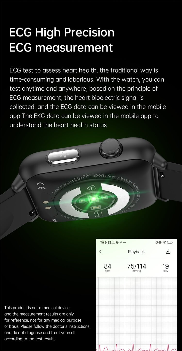 E200 ECG Health Intelligent Smartwatch Blood Glucose Monitor Android Smart Watch-Shenzhen Shengye Technology Co.,Ltd