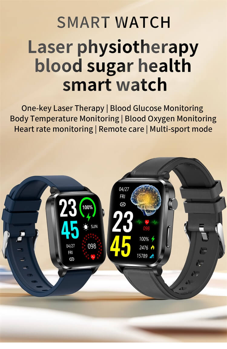 F100 Fizjoterapia laserowa Monitorowanie poziomu cukru we krwi Smartwatch Android Inteligentny zegarek-Shenzhen Shengye Technology Co., Ltd