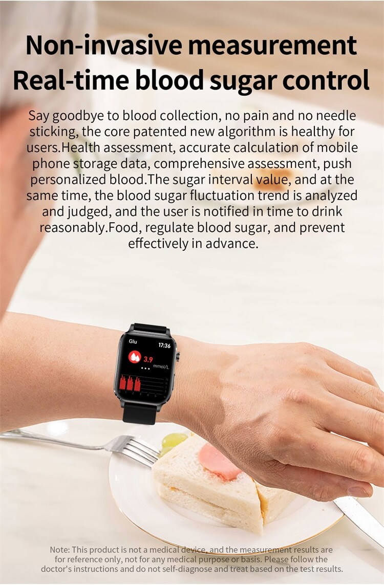 F100 Fisioterapia laser Monitoraggio dello zucchero nel sangue Smartwatch Android Smart Watch-Shenzhen Shengye Technology Co., Ltd