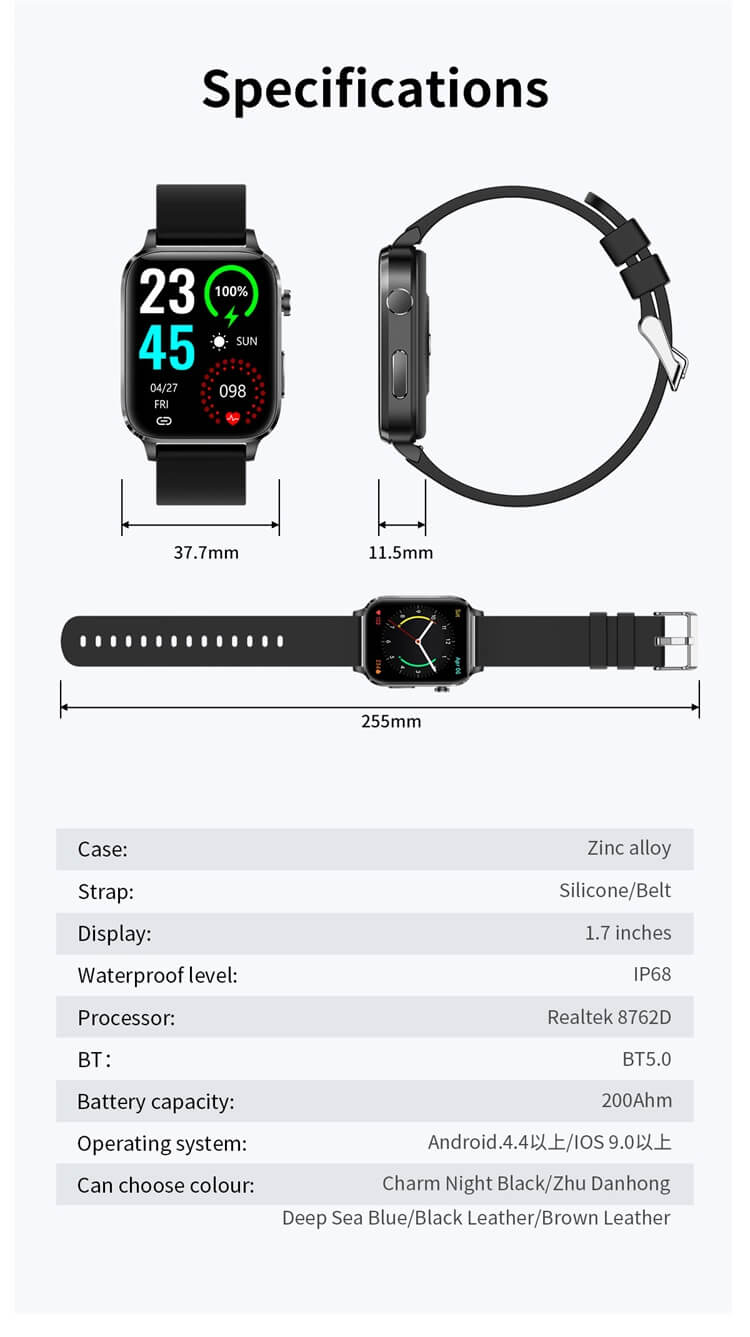 F100 Laser Physiotherapy Blood Sugar Monitoring Smartwatch Android Smart Watch-Shenzhen Shengye Technology Co.,Ltd