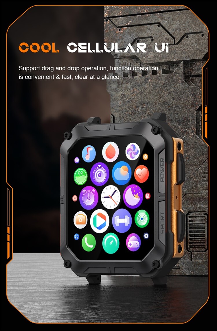 C20 Pro Outdoor Sport Smartwatch IP68 Su Geçirmez 380mAh Uzun Süreli Bekleme Android Akıllı Saat-Shenzhen Shengye Technology Co.,Ltd