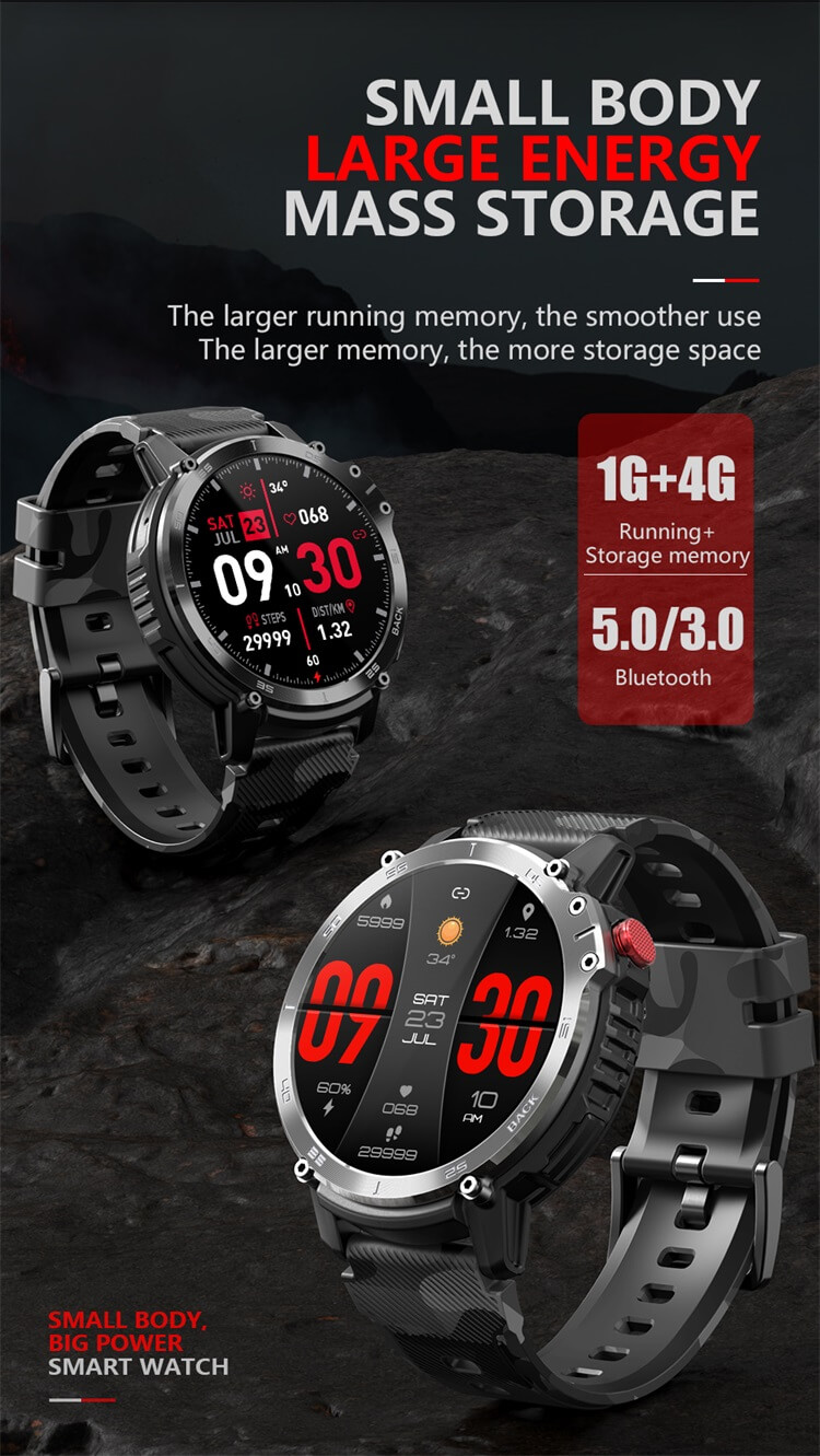 C22 Открытый Круглый SmartWatch IP68 400 мАч Длительное время ожидания Android Smart Watches-Shenzhen Shengye Technology Co., Ltd