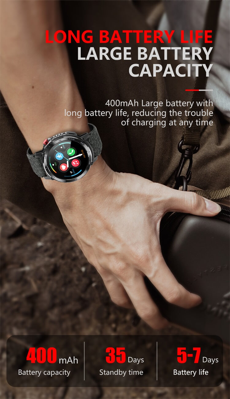 C22 Outdoor Round Smartwatch IP68 400mAh Long Standby Time Android Smart Watches-Shenzhen Shengye Technology Co.,Ltd