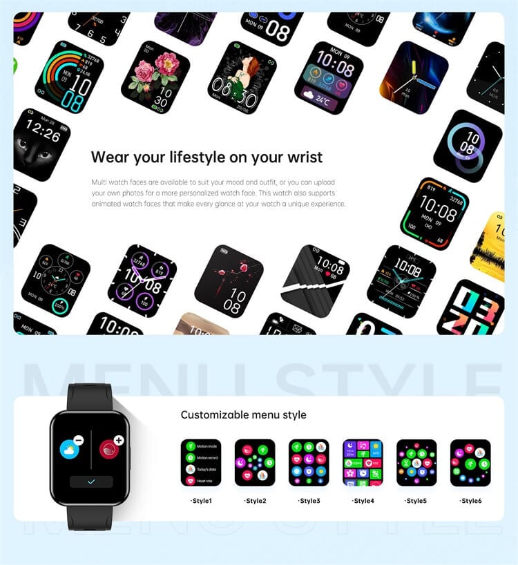 Reloj inteligente N5 para hombres y mujeres con pantalla a color ultragrande de 1,91 pulgadas Reloj inteligente con Android-Shenzhen Shengye Technology Co.,Ltd