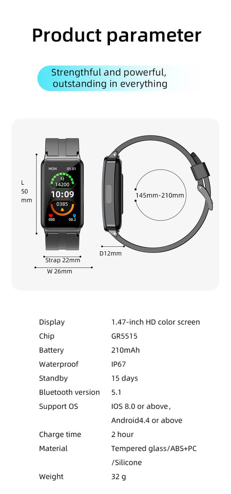 EP01 ECG HRV Glicose Arterial Pressão Arterial Relógio Inteligente-Shenzhen Shengye Technology Co., Ltd