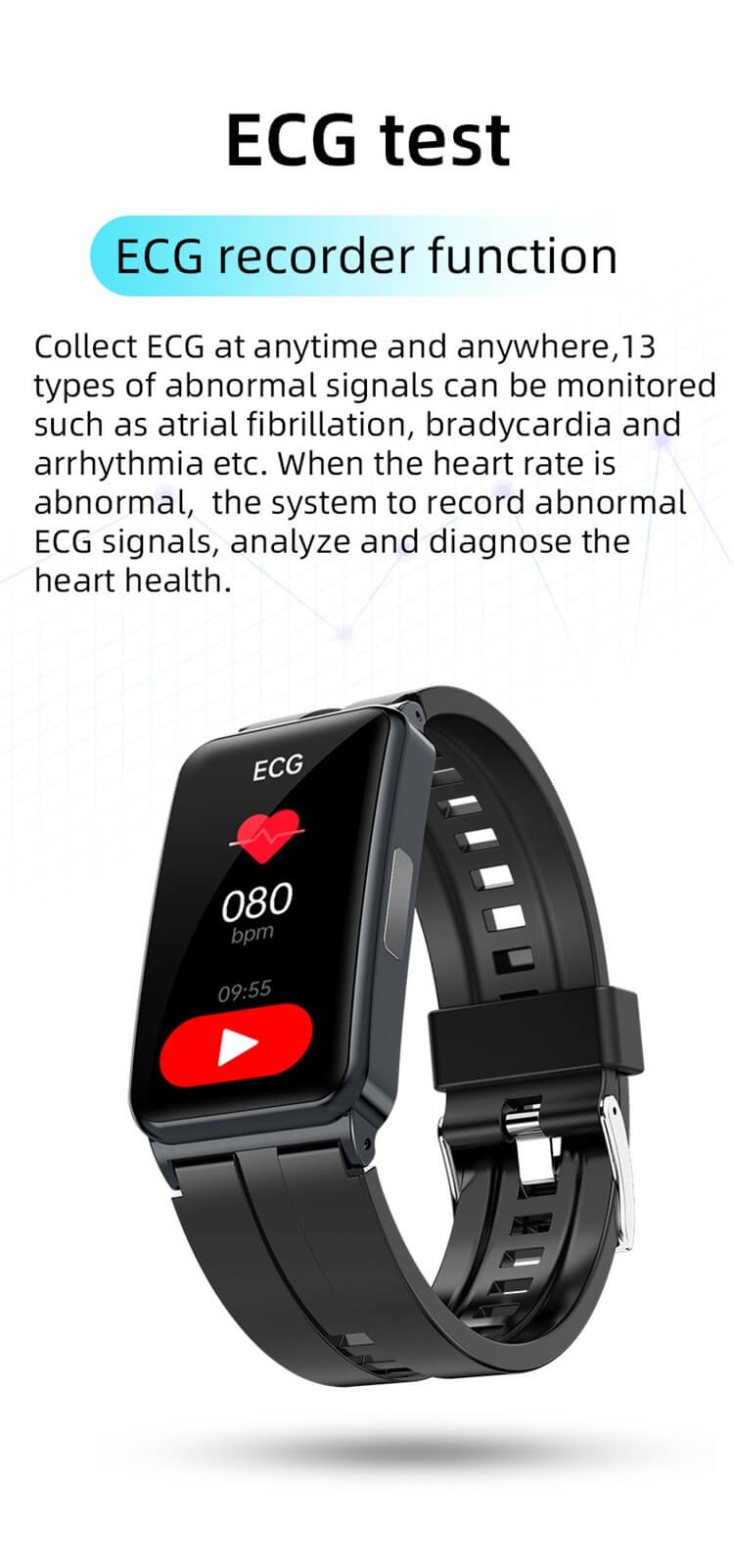 EP01 ECG HRV Έξυπνο ρολόι γλυκόζης αίματος για την πίεση του αίματος-Shenzhen Shengye Technology Co.,Ltd