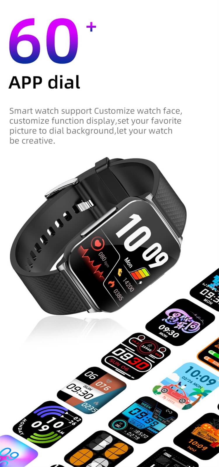 EP03 ECG PTT Glicemia Frequenza cardiaca Pressione sanguigna Temperatura corporea Ossigeno nel sangue 24 ore Dynamic Smart Watch-Shenzhen Shengye Technology Co.,Ltd