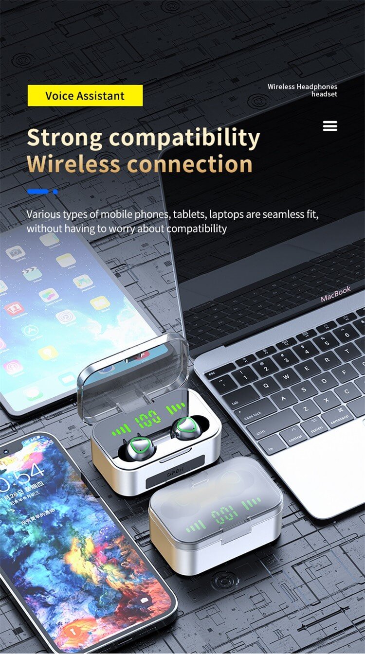 YD02 Wireless Earphone Digital Display Screen Type-C 1200mAh Powerbank Fast Charging Bluetooth 5.3 Earbuds TWS-Shenzhen Shengye Technology Co.,Ltd