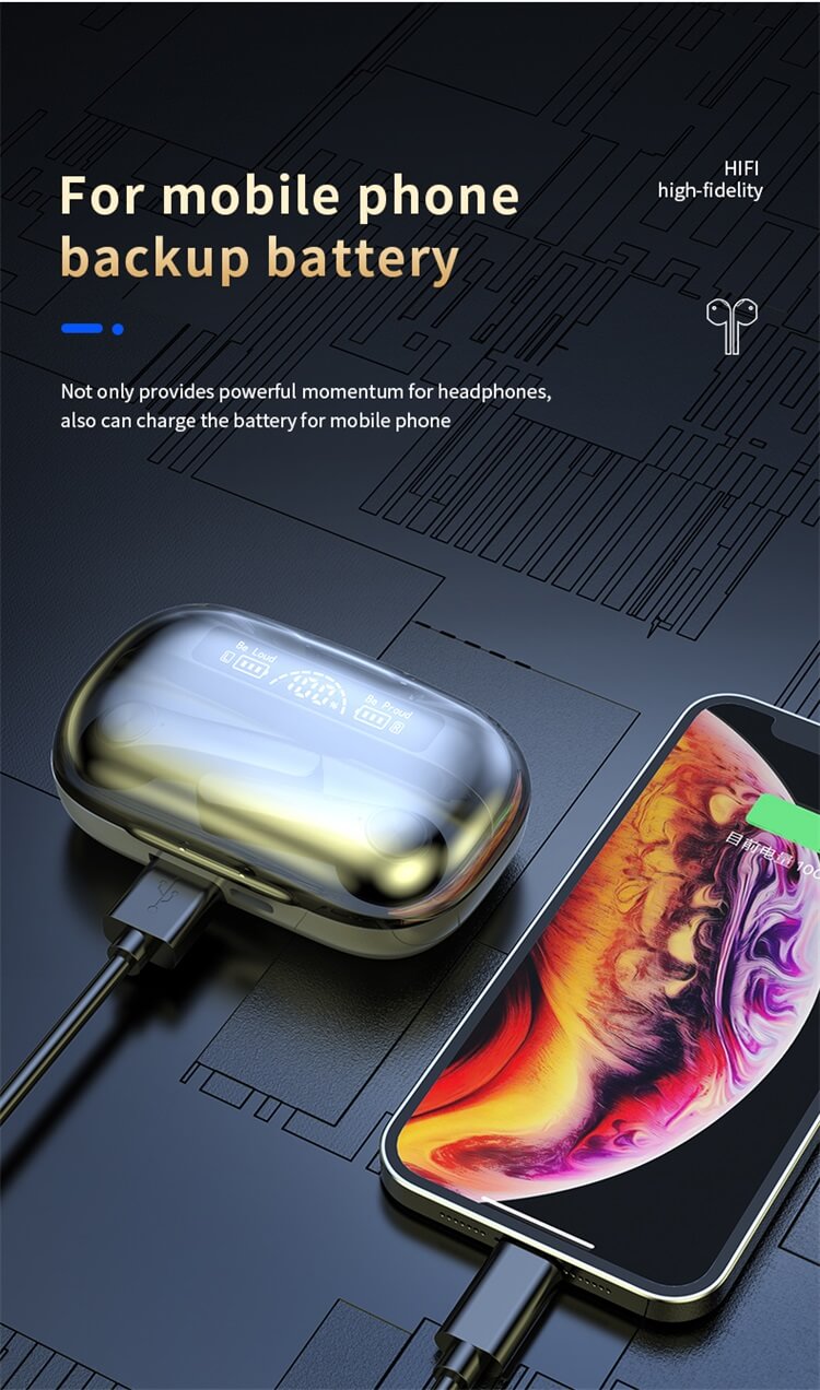 BQ20 fone de ouvido audifonos auriculares 5.3 Bluetooth TYPE-C TWS Wireless Earphone Power Bank Earbuds-Shenzhen Shengye Technology Co.,Ltd