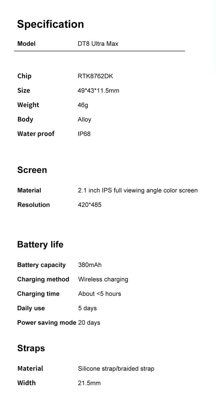 Montre intelligente DT8 Ultra Max-Shenzhen Shengye Technology Co., Ltd