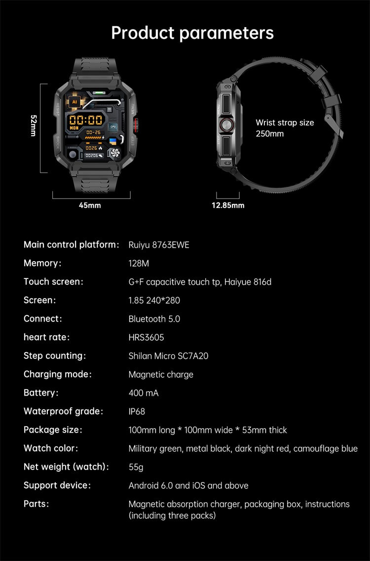 AK47 Smart Watch Multi-Sport Mode-Shenzhen Shengye Technology Co., Ltd