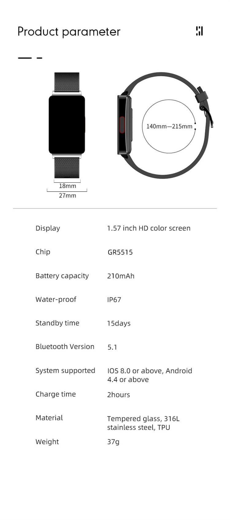 EP08 Smart Watch ECG Doença Sintoma Tela-Shenzhen Shengye Technology Co., Ltd