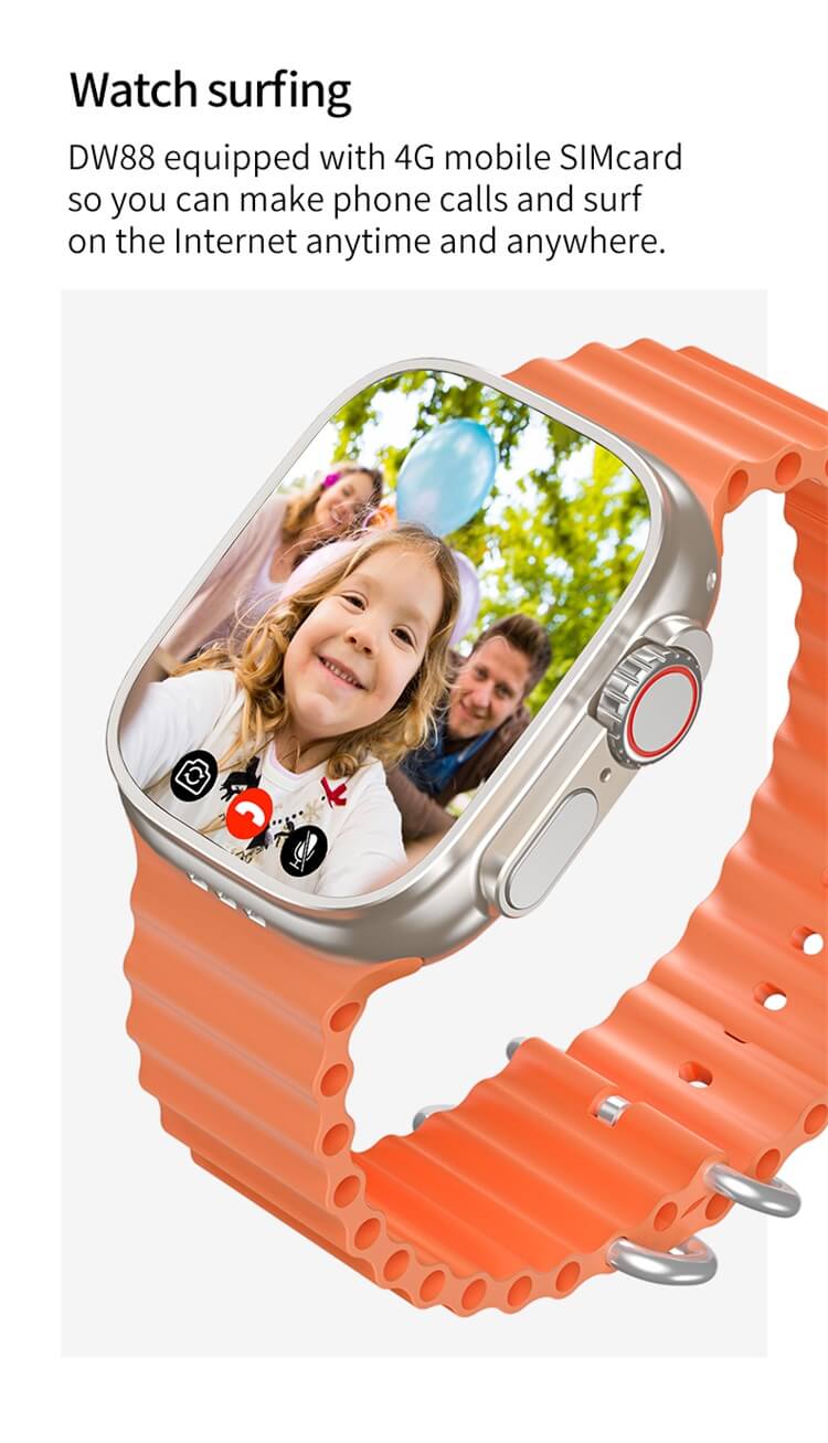 DW88 4G Sim Card Wifi Smart Watch Support Social Application GPS Function Large Flash Memory-Shenzhen Shengye Technology Co.,Ltd