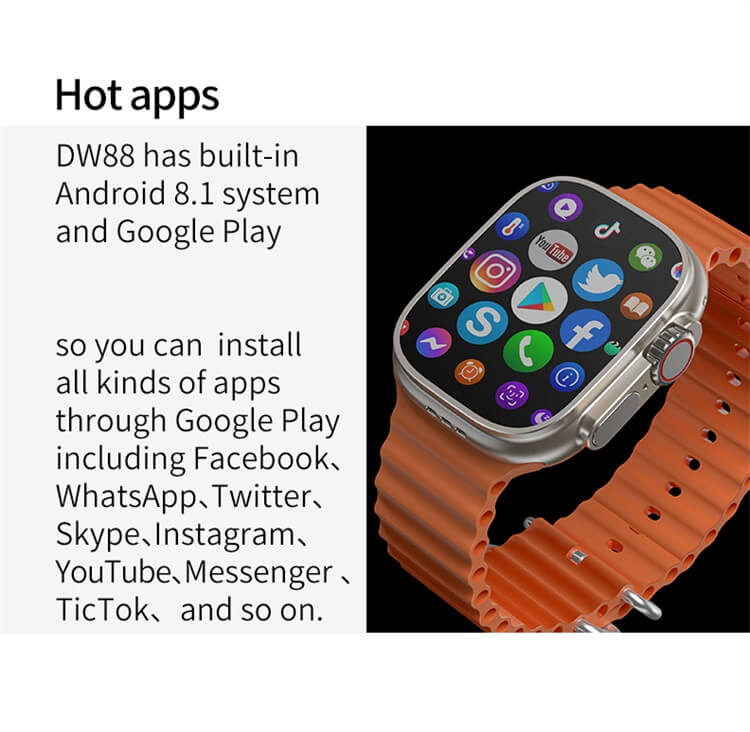 DW88 4G Sim Card Wifi Smart Watch Support Social Application GPS Function Large Flash Memory-Shenzhen Shengye Technology Co.,Ltd