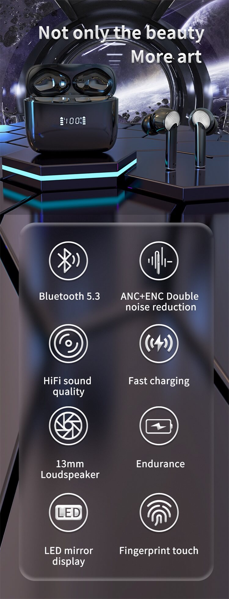 Auriculares inalámbricos J8 Pro cómodos de usar sin hinchazón de los oídos-Shenzhen Shengye Technology Co.,Ltd