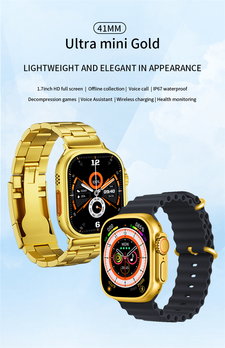 Orologio intelligente ad alta risoluzione Ultra Mini Gold 420 * 480-Shenzhen Shengye Technology Co., Ltd